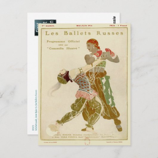 Schéhérazade, Léon Bakst und die Ballets Russes Postkarte (Vorne/Hinten)