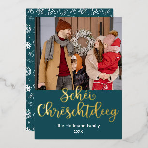 Schéi Chrëschtdeeg, Luxemburgisch, frohe Weihnacht Folien Feiertagskarte