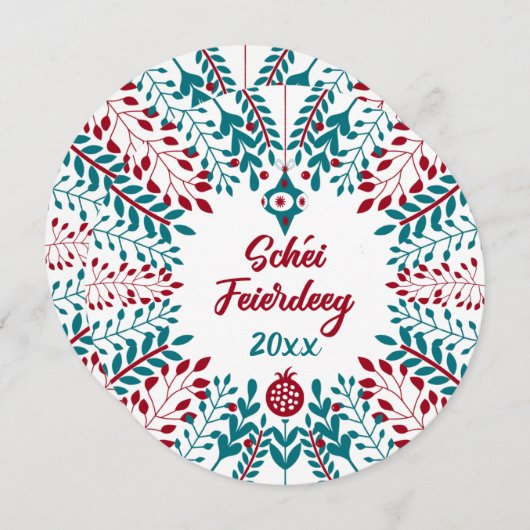 Schéi Feierdeeg, Luxemburgisch, frohe Weihnachten (Vorne/Hinten)