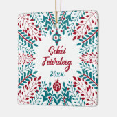 Schéi Feierdeeg, Luxemburgisch, frohe Weihnachten Keramikornament (Links)