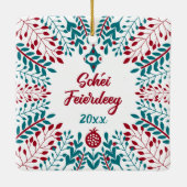 Schéi Feierdeeg, Luxemburgisch, frohe Weihnachten Keramikornament (Rückseite)