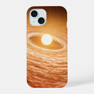 Scheibe aus Material, das den Stern FU Orionis umg iPhone 15 Hülle