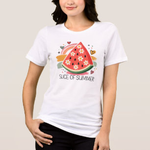 Scheibe des Sommers, Wassermelonen-Scheiben-Grafik Tri-Blend Shirt