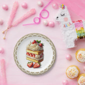 Scheibe Erdbeerkuchen Erdbeeren Pappteller (Party)