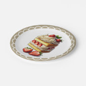 Scheibe Erdbeerkuchen Erdbeeren Pappteller (Schrägansicht)