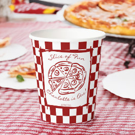 Scheibe lustige rote Kontroll italienische Pizza G Pappbecher