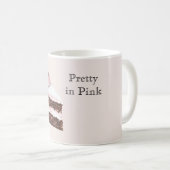 Scheibe rosa Schokoladenkuchen Kaffeetasse (VorderseiteRechts)