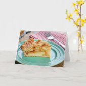 Scheibe von frisch gebackenem Apfelkuchen Karte (Gelbe Blume)