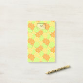 Scheiben aus Orange, Zitrone, Limon Post-it Klebezettel (Auf Schreibtisch)