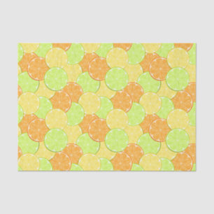 Scheiben aus Orange, Zitrone, Limon Seidenpapier