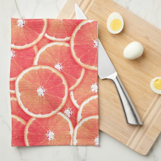 Scheiben der rosa Pampelmuse Handtuch (Viertel Falte)