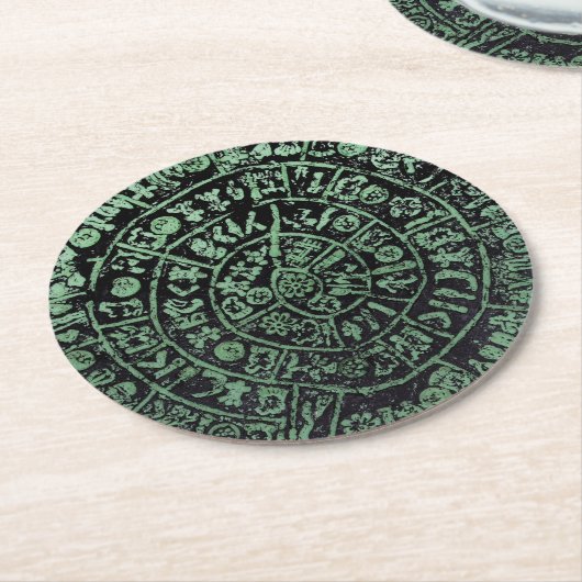 Scheiben-Geschichtscode MI Griechenlands Kreta Runder Pappuntersetzer (Angewinkelt)