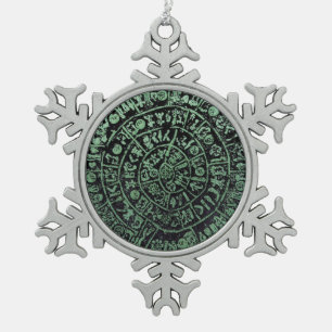 Scheiben-Geschichtscode MI Griechenlands Kreta Schneeflocken Zinn-Ornament