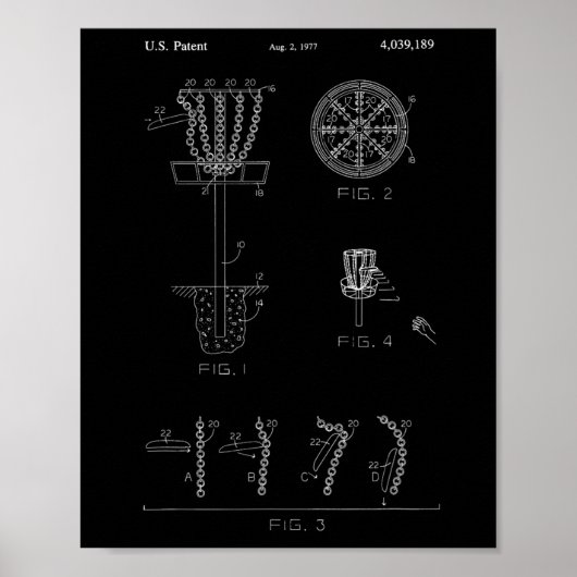 Scheiben-Golf-Korbbziel-Patentdesign - Frolf Poster (Vorne)