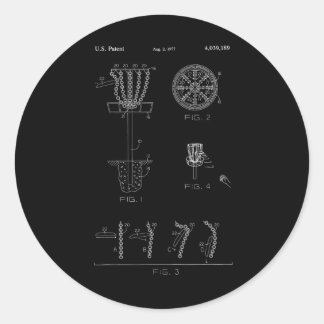 Scheiben-Golf-Korbbziel-Patentdesign - Frolf Runder Aufkleber