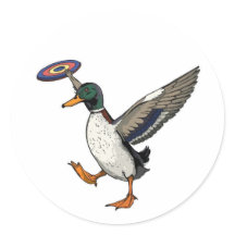 Scheiben Golf spielende Ente Lustiger Vogel
