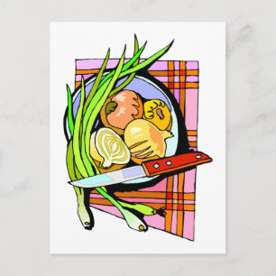 Scheiben und Kartoffeln Postkarte