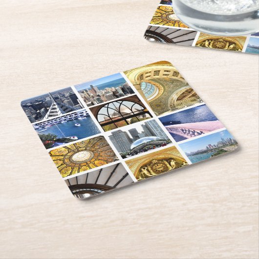 Scheiben von Chicago Rechteckiger Pappuntersetzer (angewinkelt)