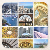 Scheiben von Chicago Rechteckiger Pappuntersetzer (Vorderseite)