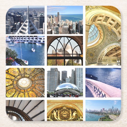 Scheiben von Chicago Rechteckiger Pappuntersetzer (Vorderseite)