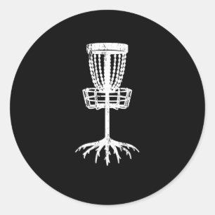Scheibengolf-Zielbaum-Korbwaldwaldwaldwald Runder Aufkleber