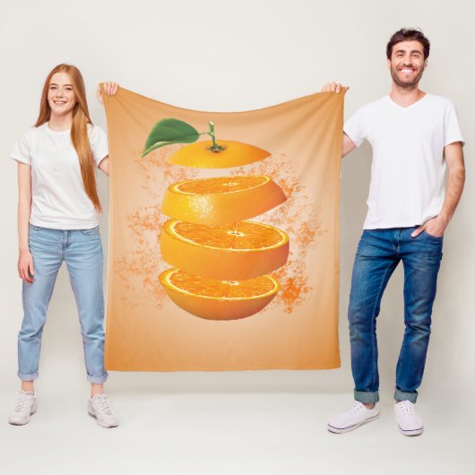 Scheibenorange Lebendig und Erfrischend Benutzerde Fleecedecke (Beispiel)
