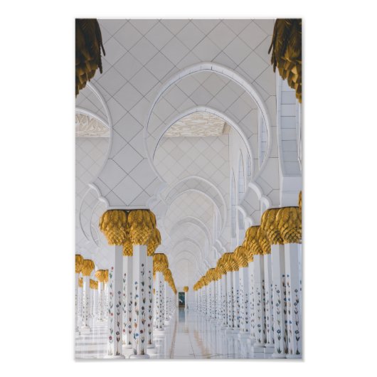 Scheich Zayed Grand Mosque Säulen, Abu Dhabi Fotodruck (Vorne)