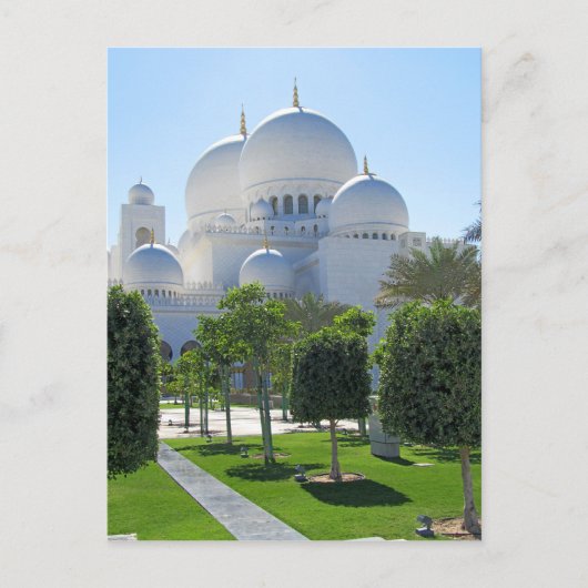 Scheich Zayed Grand Mosque wölbt sich 1 Postkarte (Vorderseite)