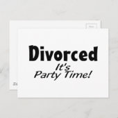 Scheidung ist Party Zeit Einladungspostkarte (Vorne/Hinten)