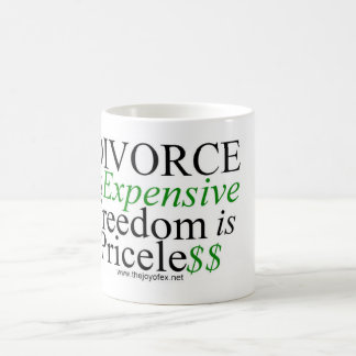 "Scheidung ist teure… "11-Unze-weiße Keramik-Tasse Kaffeetasse