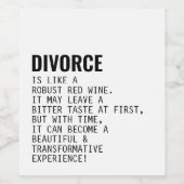 Scheidung ist wie Red Wine Funny Wine Label Weinetikett (Einzelnes Label)
