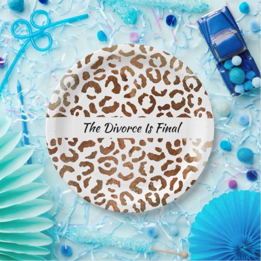 Scheidung Party Big Cat Print Abstrakt Pappteller (Party)