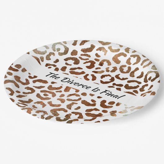 Scheidung Party Big Cat Print Abstrakt Pappteller (Schrägansicht)