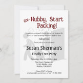 Scheidung Party Celebration Ex Hubby Start Packing Einladung (Vorderseite)