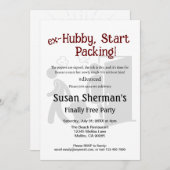 Scheidung Party Celebration Ex Hubby Start Packing Einladung (Vorne/Hinten)