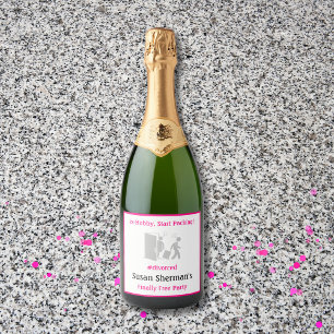 Scheidung Party Celebration Pink endlich frei lust Schaumweinetikett