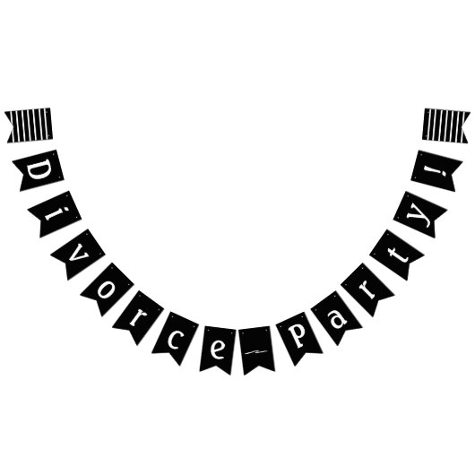 Scheidung Party Celebration Schwarz-weiß Wimpelkette (Alle)