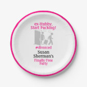 Scheidung Party Dekoration Rosa endlich Freude Pappteller (Vorderseite)