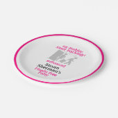 Scheidung Party Dekoration Rosa endlich Freude Pappteller (Schrägansicht)