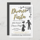 Scheidung Party lädt: Scheidung fiesta, für ihn. Einladung (Vorne/Hinten)