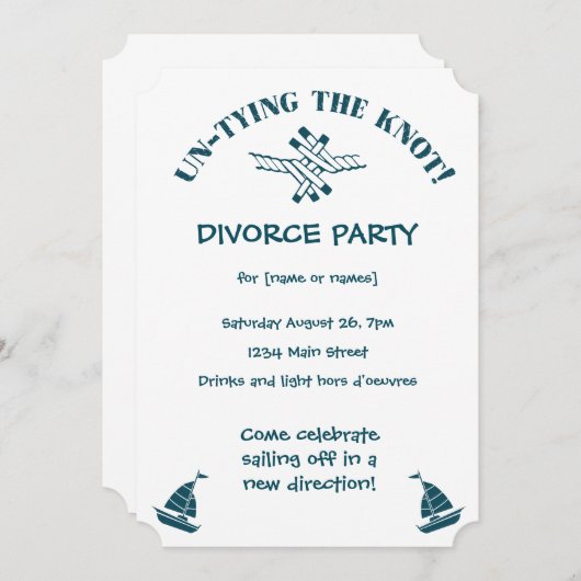 Scheidung Party lustig Unzählige Einladungen (Vorne/Hinten)