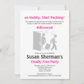 Scheidung Party Niedlich Funny Pink endlich frei Einladung (Vorderseite)