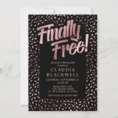 Scheidung Party Rose Gold Confetti Einladung (Vorderseite)