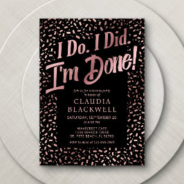 Scheidung Party Rose Gold Confetti Einladung