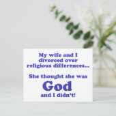 Scheidung Postkarte (Stehend Vorderseite)