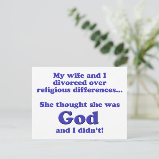 Scheidung Postkarte (Stehend Vorderseite)