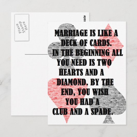 Scheidung: Spaß Postkarte (Vorne/Hinten)