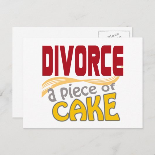 Scheidung - Stück des Kuchens Postkarte (Vorne/Hinten)