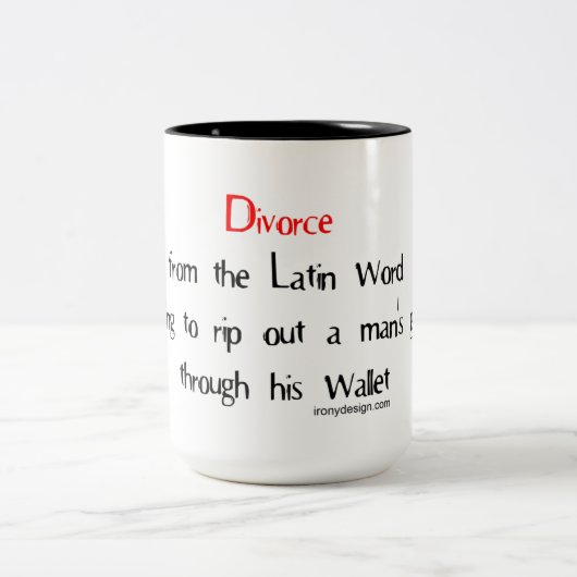 Scheidung von der lateinischen Wortbedeutung Zweifarbige Tasse (Mittel)