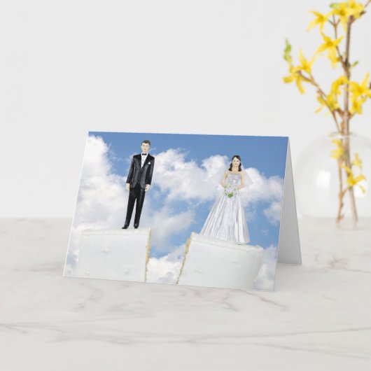 Scheidungs-Kuchen Karte (Gelbe Blume)